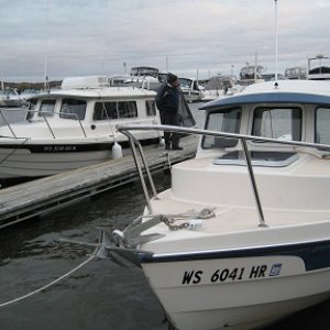 SheSayNo and Mike's boat. Mike wanted me to make his boat look bigger.