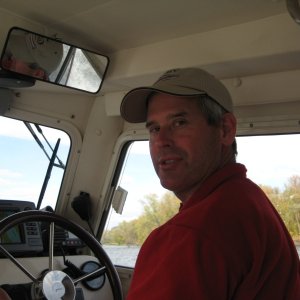 Tom taking his turn at the helm.