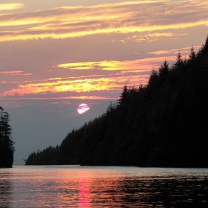 Sunset.