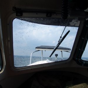 It's getting a little windy and wavy while heading back to the dock.