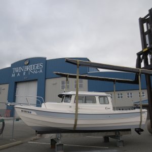 Loading boat on trailer April 8th for 100 hour service at the dealer