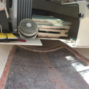 Demo complete, heater and fan in place, balsa core cut and ready to lay in.