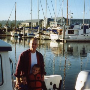 Media '27 Sept 2003:  Bellingham, WA - Grandpa Joe and his buddies.' in album '5 April 2003 - Showing the C-Dory to some of the family.  The youngest grandson wanted to know how soon we'd be going out in the "fish water"'