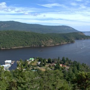 Media 'Looking down on Genoa Bay' in album 'We got kicked out of Ladysmith for being too rowdy. They made us leave despite the strong breeze!'