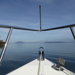 Anchored out for the day at Saddlebag Island to listen to the football game.