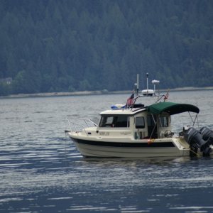 Princess Louisa Inlet Trip, 07-10, 038.  Anchorage at Kinechin Islets, Salmon Inlet, off Sechelt Inlet.