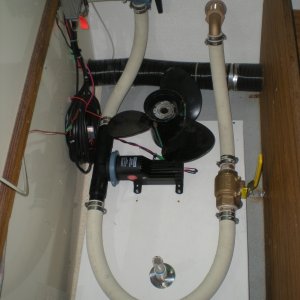 Completed pluming and spare prop storage