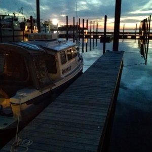 Media 'OSPREY moored at Cape Charles Marina at sunset' in album 'MUNCHKIN beginning the trip to the Eastern Shore'