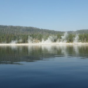 Geysers on the shore