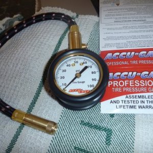 Media 'Rubberized removable protective guard has push button as the gauge will hold pressure. Button releases it or hold button to release air and the gauge will read what it is dropping down to. Sells for about 21.00 dollars. Works great. I have no interest in the company,assembled in the U.S.A.
http://www.getagauge.com/' in album 'Rubberized removable protective guard has push button as the gauge will hold pressure. Button releases it or hold button to release air and the gauge will read what it is dropping down to. Sells for about 21.00 dollars. Works great. I have no interest in the company,assembled in the U.S.A.
http://www.getagauge.com/'