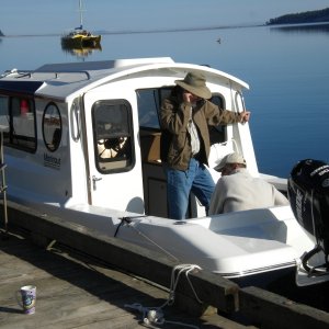 Oldgrowth Dave and Rick (416 rigby)
aboard the Marinaut.