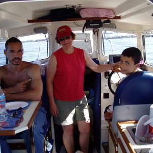 3 generations out for a day on the boat