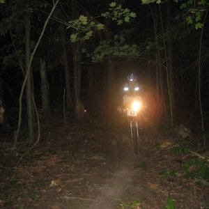 Photo taken during 24 endurance mountain bike race. Team of my two sons and their two friends placed first.