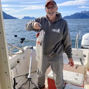 Media 'Seward Silver salmon' in album '7/15/21 Big Fish 150# in PWS, beautiful day and a happy wife.'