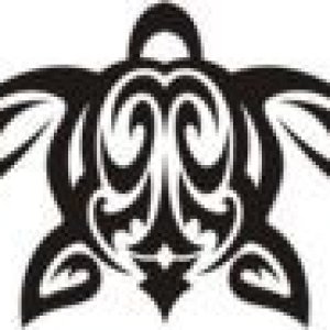 Honu's logo.  A traditional Hawaiian rendering of the sea turtle.