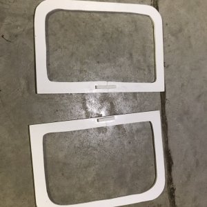 Screen frame with center material cut out.