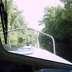 Media 'Quite waters of the Dismal Swamp Canal' in album 'Litl' Tug at dock in Dismal Swamp Canal, ready to get underway.'
