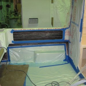 22\' Cruiser cockpit prepped for gelcoat
