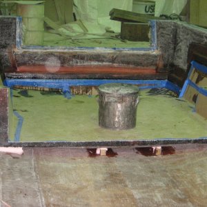 Cockpit liner after being laminated to the hull