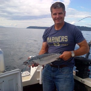 1 of 2 coho caught near picnic pt.  8/31/14