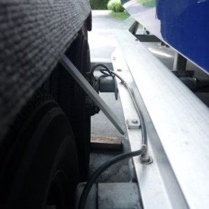 Notice broken fender strut, Float On Trailers are sending new ones