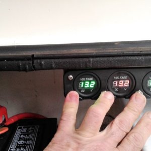 Media 'Adding simple 12v Battery bank monitor by batteries is a convenient way to monitor your 12v power' in album 'Using fishing pole mounts for custom stern Line roller allows you to store roller out of the way when not fishing'
