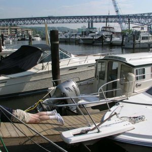 Docked at the Newburg Yacht Club.  They have a great restaurant!