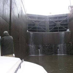 Locking through on the Erie Canal.