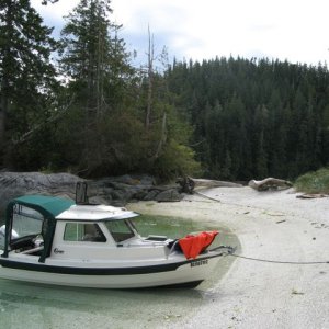 Media 'idyllic group campsite, Burdwood Group, Broughton Islands' in album 'Boat name is an altered spelling for the Heltsiuk word "Gayasixa" which roughly translated means "Thanks." I worked in Klemtu for 3 years.'