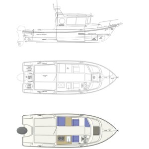 Media 'Marinaut drawings 1/4 inch = 1 foot' in album 'Boat name is an altered spelling for the Heltsiuk word "Gayasixa" which roughly translated means "Thanks." I worked in Klemtu for 3 years.'