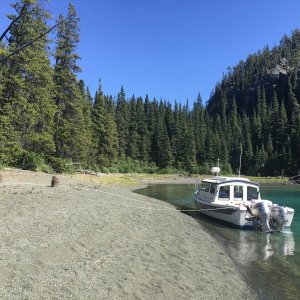 Beach where JoLee & I built a fire to warm up in 2001 while exploration the lake in a inflatable boat