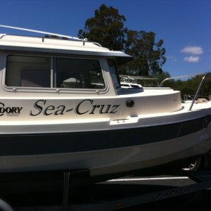 Happy with BoatUS boat name graphic