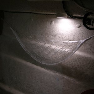 Cuddy Lightimng and hammock style storage.