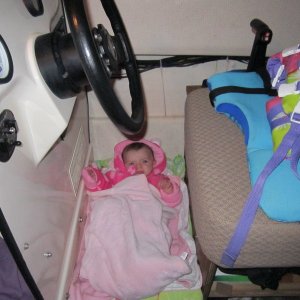 Foot rest- doubles as a kid's bunk. She grew out of this after two trips.