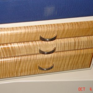 Media 'Finished drawers with seat base back in boat.' in album 'Front passenger seat base cut out for drawers'
