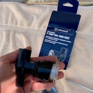New Attwood fuel vents.  I don\'t think these will fit under gunwale.