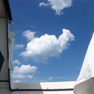 Watching the clouds.