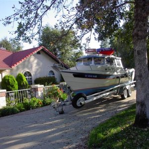 Filling up the boat with leaves!