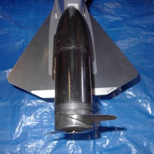 (Sea Wolf) Rear View of Trolling Motor and Cobra Hydrofoil