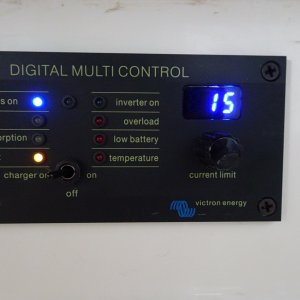 Inverter panel, showing charger limited to 15 amps input