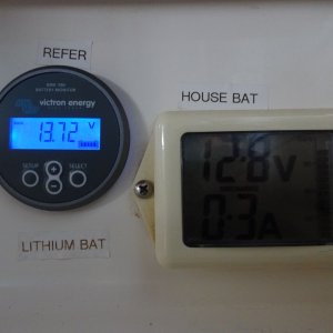 battery monitors round is Li and white is house bank