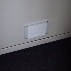 Cabinets have vents in doors