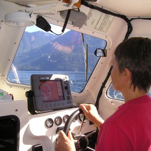 Kate at the helm