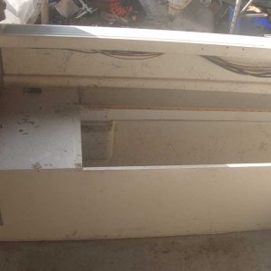 Starboard-forward view:  Permanent cover attached for a place to step