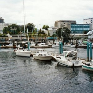 Nanaimo Harbor, BC 1995.  This is a great stop for walkers.