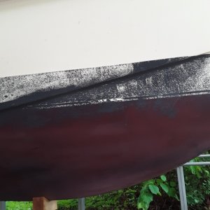 after pressure washing as much of the bottom paint off as possible
