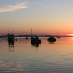 (Pat Anderson) Setting Sun at Cabbage Island, Gulf Islands, BC