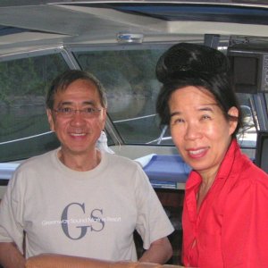 (Pat Anderson) Norm and Josie Lim (Sumeru) at Cabbage Island, Gulf Islands