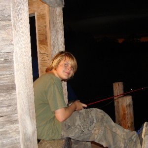 This youn man caught a nice Striper..