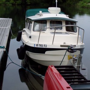 Floating on to Trailer at Home Launch, Golden Hill SP, L. Ontario